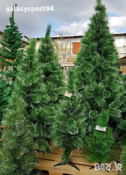 Коледна Елха Зелена Кичеста с Шишарки 120см ,150,180, 210см Метална стойка, снимка 1