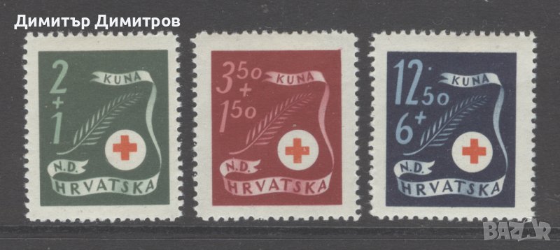 Хърватия 1944 - Мi №167/69 - комплектна серия чиста, снимка 1