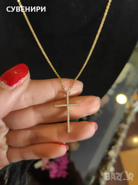 Колие от неръждаема стомана с кръст , снимка 1