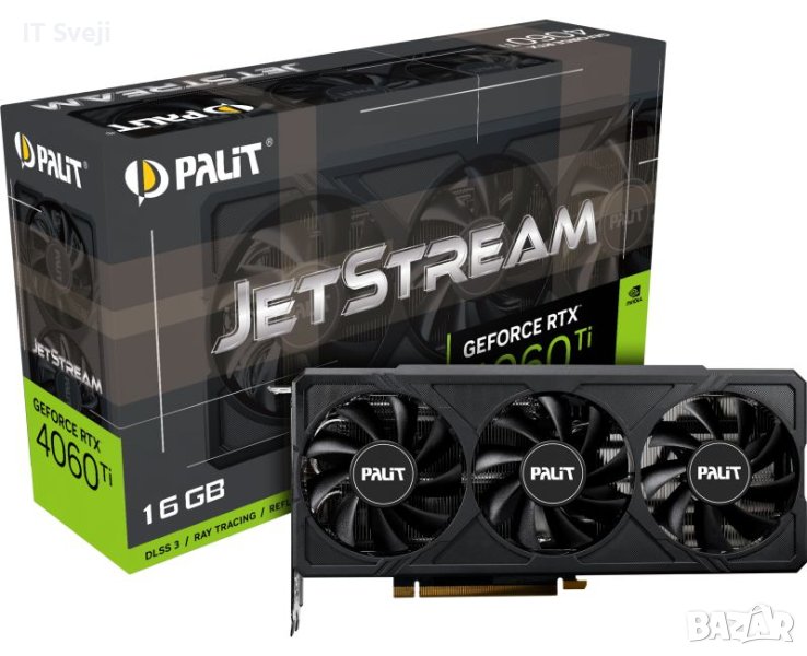 Видео карта Palit GeForce RTX 4060 Ti 16GB JetStream DLSS 3 - NE6406T019T1-1061J, снимка 1