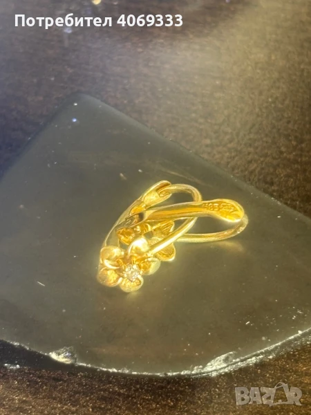 Обеци с диаманти 14к 1.23гр, снимка 1