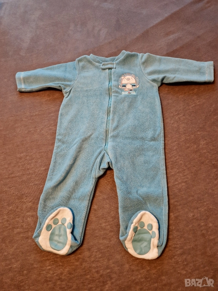 6-9м 74см Помпер гащеризон, полар, син, без следи от употреба , снимка 1