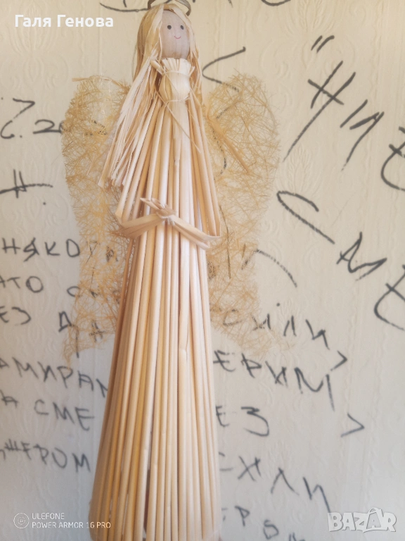 Статуетка Ангел от слама, снимка 1