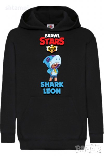 Детски Суитчър/Суитшърт Shark Leon,Brawl Stars,Игра,Подарък,Изненада,Забавление,Рожден Ден, снимка 1