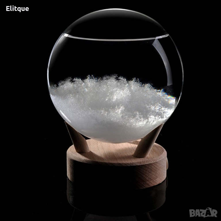 Сфера с LED лампа и кристали за времето - от буреносно стъкло TQY3, снимка 1