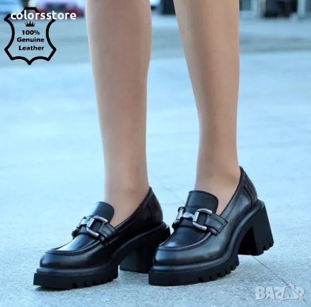 Обувки на ток - черна ЕСТЕСТВЕНА кожа - 27717, снимка 1