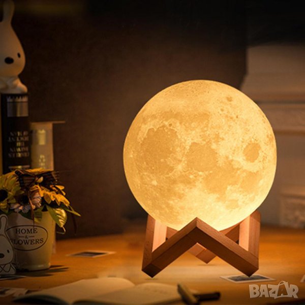LED Озаряваща луна-лампа 3D Moon light, снимка 1