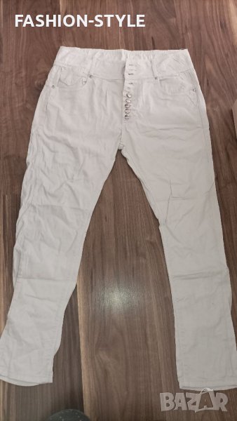 Бели еластични дънки, снимка 1