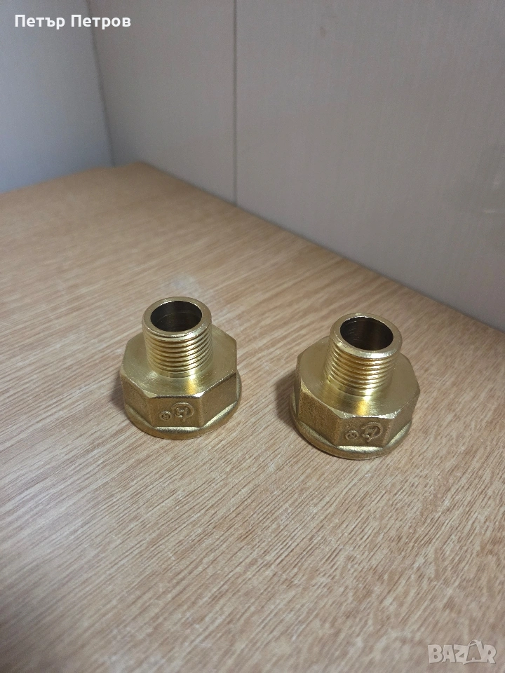 2 броя  месингови редуктивни муфи/нипели. , снимка 1