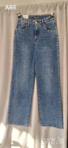 Широки дънки с капси, снимка 1