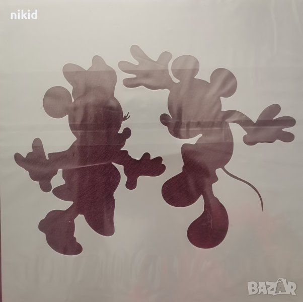 Мики и Мини Маус minnie mickey стенсил шаблон спрей за торта украса сладки Scrapbooking, снимка 1
