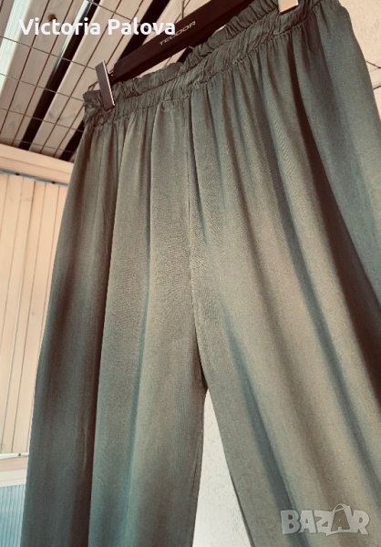 Красив панталон olive широки крачоли, снимка 1