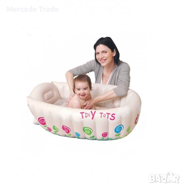 Надуваемо корито Mercado Trade, За бебе, Бежова, снимка 1