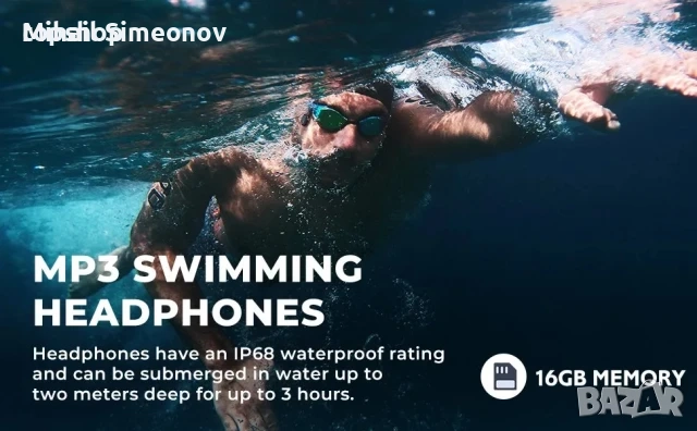 Слушалки Relxhome AS18 X2 Bone Conduction, слушалки за плуване с вградена 16 GB памет, MP3, снимка 1