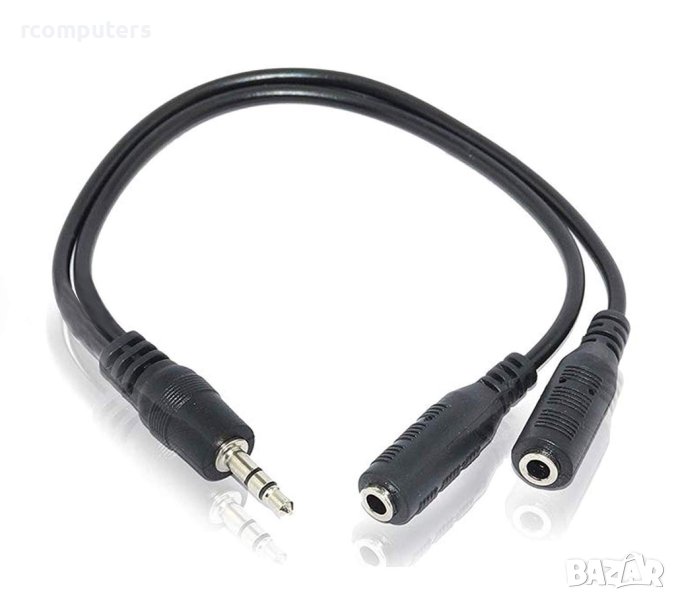Прходник Audio Jack3.5mm 1x M-2x F, снимка 1