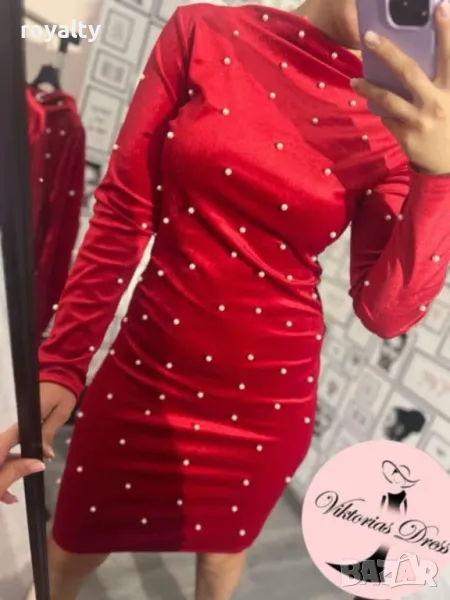 Червена дамска рокля , снимка 1