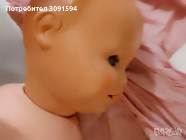 Стара бисквитена кукла с отворена уста и мигащи очи, , снимка 6 - Колекции - 49311586