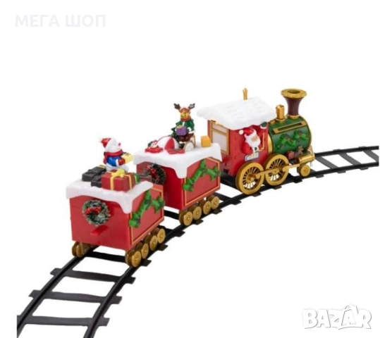 Светещо и музикално коледно влакче с релси, снимка 2 - Музикални играчки - 52590130