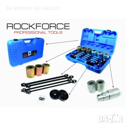 Комплект за набиване и избиване на селенови втулки 26 части RockForce