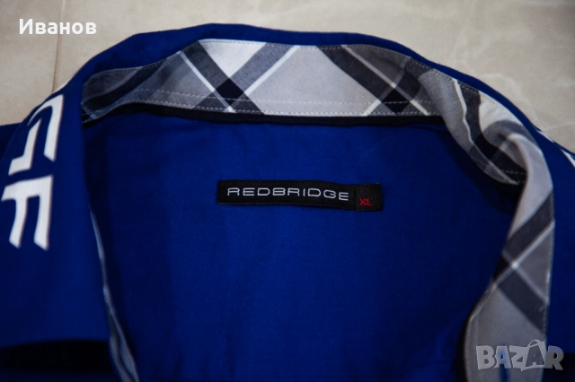 Ефектна синя риза с дълъг ръкав Redbridge - XL, снимка 2 - Ризи - 52775808