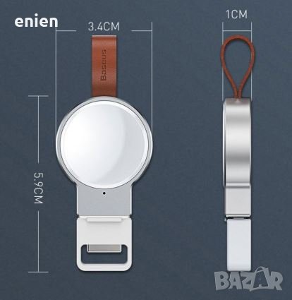Безжично USB 2.5W зарядно Baseus за Apple Watch 1 2 3 4 38mm 40 42 44, снимка 8 - Оригинални зарядни - 27231706