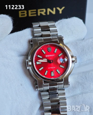 BERNY-Men Automatic Diver Watch Red