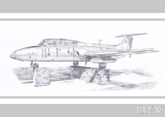 Самолет Л-29 Делфин , рисунка с молив .