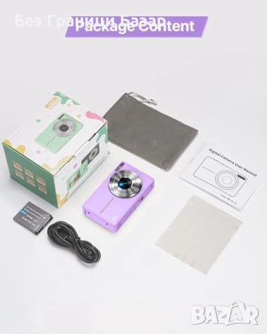 Нова детска Портативна 44MP камера с видео 1080P и светкавица – лилава, снимка 8 - Фотоапарати - 52081237
