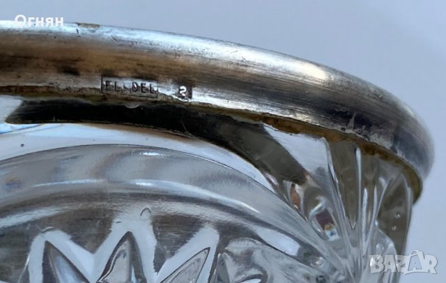Кристална ваза, сребърен кант, снимка 3 - Други стоки за дома - 35346678