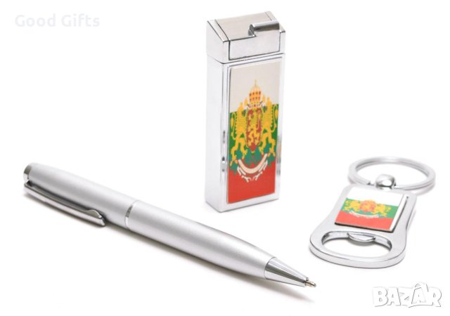 Луксозен подаръчен комплект включващ ключодържател, запалка и химикал, снимка 3 - Български сувенири - 43091013