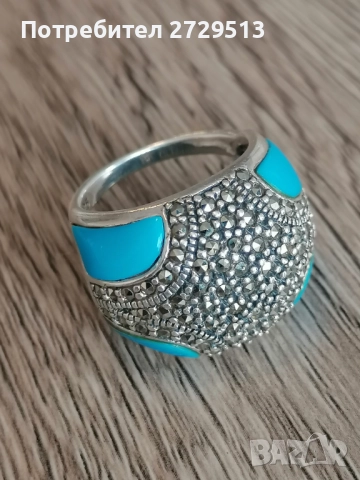  Сребърен пръстен, снимка 4 - Пръстени - 52186555