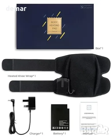 Aroma Season нагреваема наколенка, акумулаторна наколенка с 3 нива на нагряване 3000 mAh, черна, снимка 7 - Други - 49687445