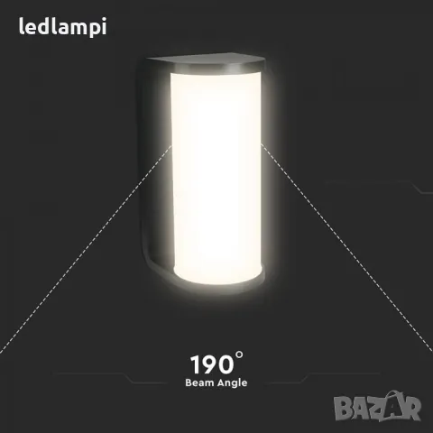 LED Стенен Осветител 12W 3в1 Черен IP65, снимка 3 - Лампи за стена - 50109685