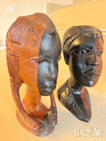 Абанос комплект глави Африкански , снимка 2 - Декорация за дома - 43239324