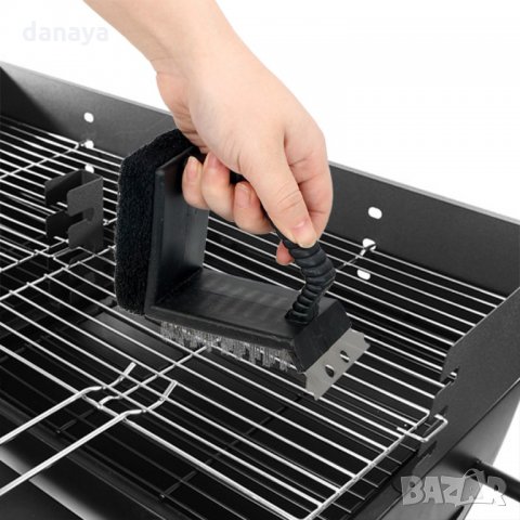 703 Телена четка за скара с гъба и шпатула грил четка за почистване 3в1, снимка 7 - Аксесоари за кухня - 33082834