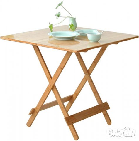 Бамбукова сгъваема маса ZDZ-60, снимка 4 - Маси - 38955394