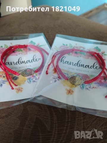 Червена гривна за късмет с елементи от стомана, снимка 8 - Гривни - 33082307