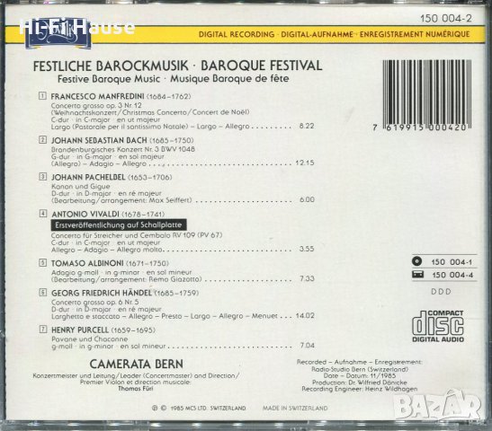 Festliche Barockmusik-Baroque estival-Camerata Bern, снимка 2 - CD дискове - 34600622