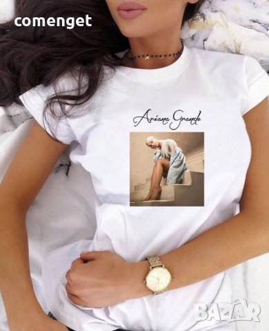 НОВИ! Дамски тениски АРИАНА ГРАНДЕ / ARIANA GRANDE BLOND принт! Поръчай С ТВОЯ Снимка или идея!