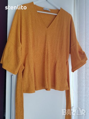 Дамска блуза цвят горчица размер 44/46, снимка 7 - Туники - 36692872