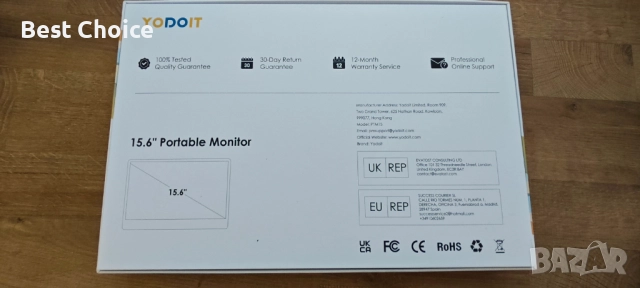 Преносим монитор Yodoit, 15.6-инчов 1920 x 1080P FHD, снимка 5 - Монитори - 52908733