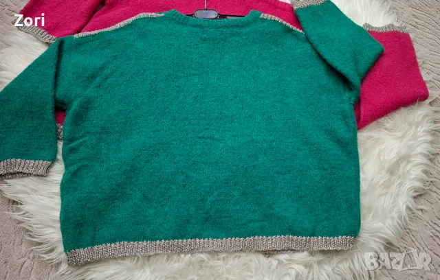 Вълнени пуловери овърсайз със сребристи акценти в два цвята, снимка 16 - Блузи с дълъг ръкав и пуловери - 49220772