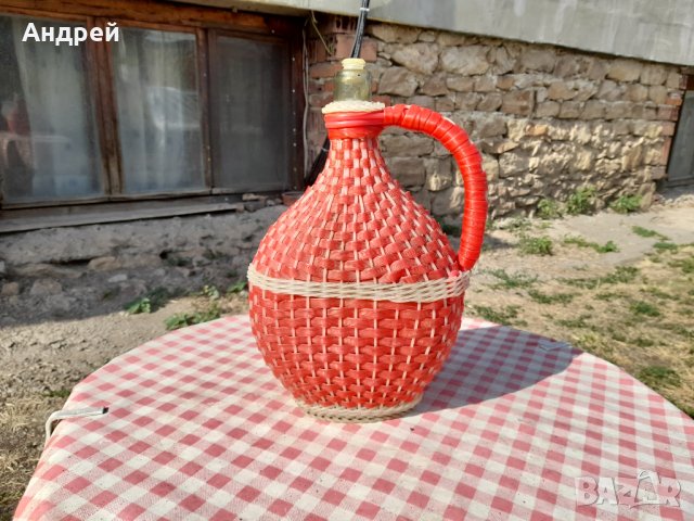 Стара плетена дамаджана #3, снимка 3 - Антикварни и старинни предмети - 33663633