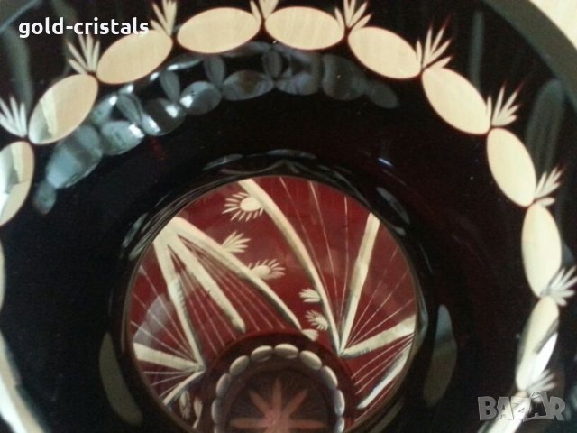 кристална ваза цветен червен кристал , снимка 7 - Антикварни и старинни предмети - 26794920