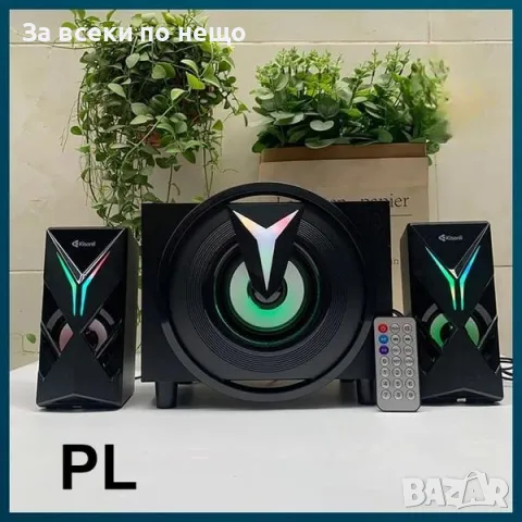 Тонколони Kisonli TM-1000U, Bluetooth, USB, AUX, SD, FM, 8W+2x4W, Черен, снимка 2 - Тонколони - 47648305