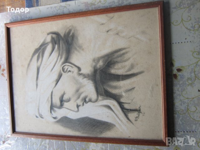 Стара картина подписна шейх бедуин, снимка 3 - Картини - 26699514