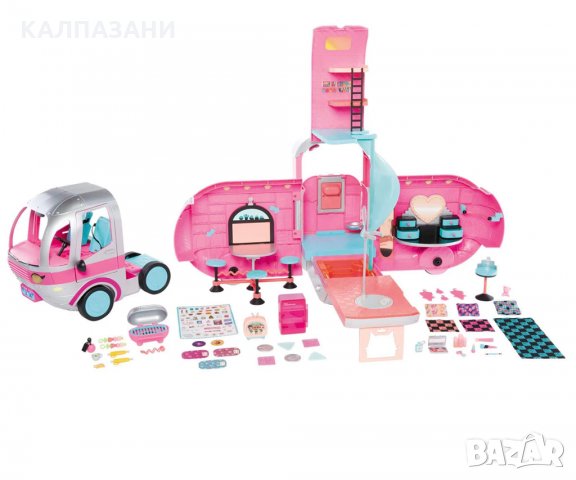 Комплект L.O.L. OMG - Парти кемпер 4в1 Fashion Camper с 55+ изненади - металик сребрист, снимка 2 - Коли, камиони, мотори, писти - 34924611