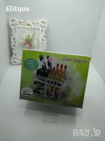 Практичен прозрачен органайзер за гримове в две части, снимка 2 - Други стоки за дома - 52895036