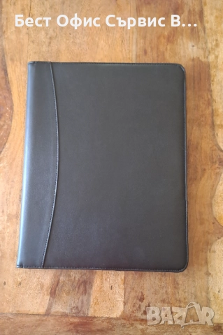 папка луксозна за документи кожена черна A4 