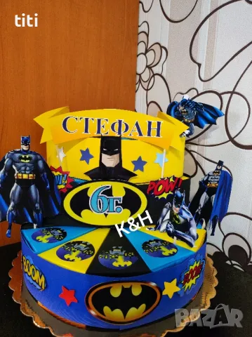 Картонена торта Батман, снимка 1